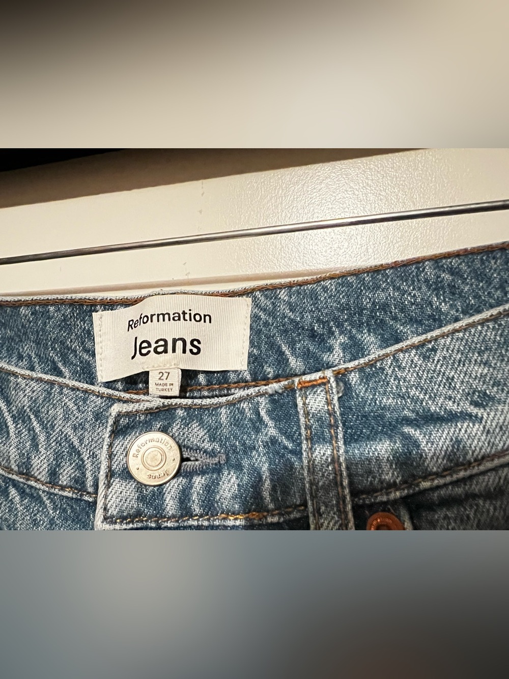Reformation Val 90s Mis Rise Straight Jeans in Blue - Picture 5 of 6